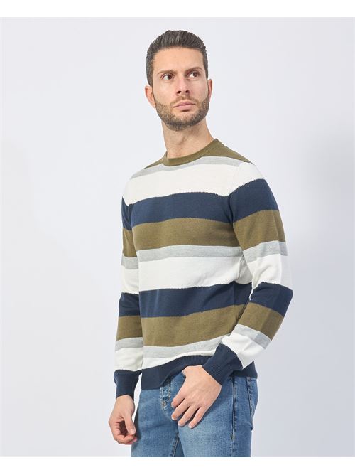 Yes Zee Men's Sweater with Asymmetric Stripes YES ZEE | M875-MK002710